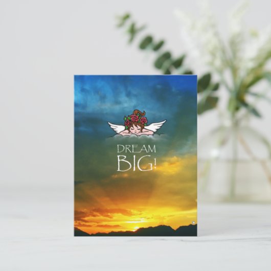 Dream Big Postkarte (Stehend Vorderseite)