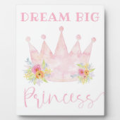 Dream Big Princess Girl's Room Sign Fotoplatte (Vorderseite)