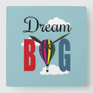 Dream big quadratische wanduhr