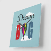 Dream big quadratische wanduhr (Winkel)