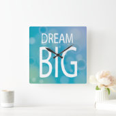 Dream Big Quadratische Wanduhr (Zuhause)
