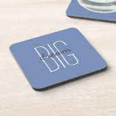 Dream Big Quote Blue Grau Decorative Motivierend Getränkeuntersetzer (Linke Seite)