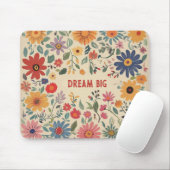 Dream Big Quote Mousepad - Blumen (Mit Mouse)
