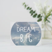 Dream Big Quote Postkarte (Stehend Vorderseite)