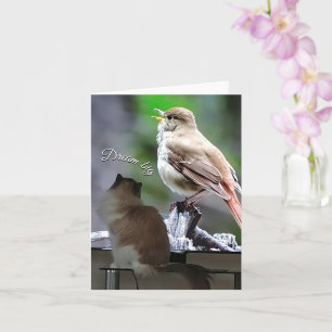 Dream Big Ragdoll Cat Bird Note Card Karte