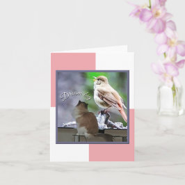 Dream Big Ragdoll Cat Bird Note Card Karte
