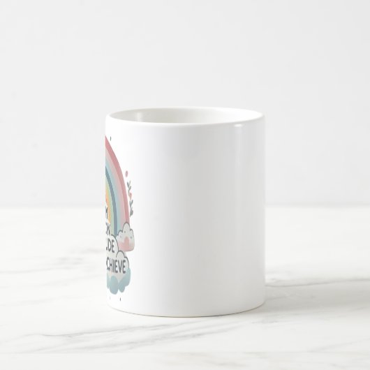Dream Big Rainbow & Cloud Themed Coffee Tasse (Mittel)