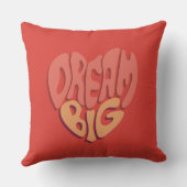 Dream Big: Red Heart Powerful Slogan Kissen (Rückseite)