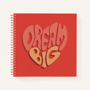 Dream Big: Red Heart Powerful Slogan Notizblock