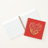 Dream Big: Red Heart Powerful Slogan Notizblock (Innenseite)