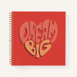 Dream Big: Red Heart Powerful Slogan Notizblock