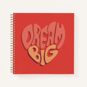 Dream Big: Red Heart Powerful Slogan Notizblock
