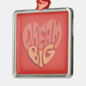 Dream Big: Red Heart Powerful Slogan Ornament Aus Metall (Links)
