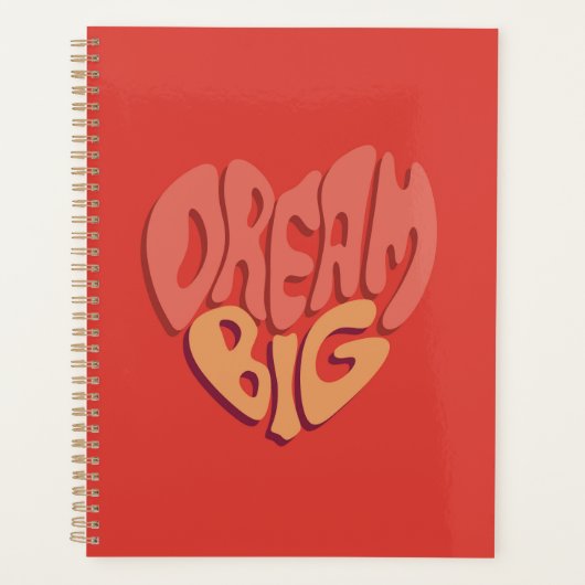 Dream Big: Red Heart Powerful Slogan Planer (Vorderseite)