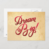 Dream Big Red Postkarte (Vorne/Hinten)