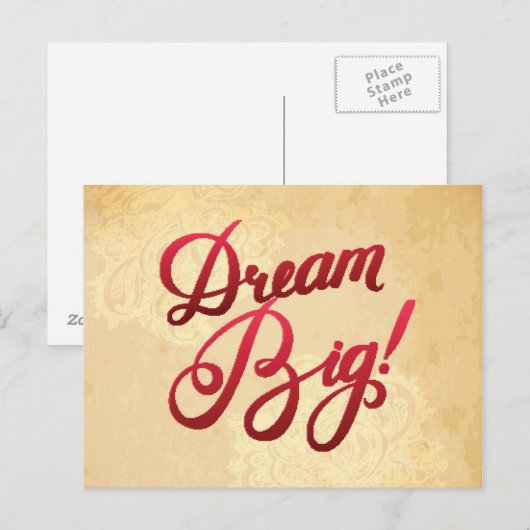 Dream Big Red Postkarte (Vorne/Hinten)