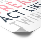 Dream Big - Rosa Typografie - Weißes Poster (Ecke)