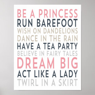 Dream Big - Rosa Typografie - Weißes Poster