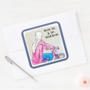 Dream Big & Say InshaAllah -Stickers Quadratischer Aufkleber