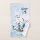 Dream Big Ship im Meer individuell anpassbar Badhandtuch Set (Handtuch)