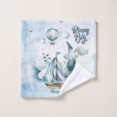 Dream Big Ship im Meer individuell anpassbar Badhandtuch Set (Waschlappen)