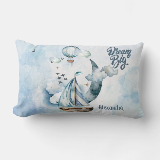 Dream Big Ship im Meer individuell anpassbar Lendenkissen (Vorderseite)