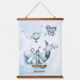 Dream Big Ship im Meer individuell anpassbar Wandteppich Mit Holzrahmen