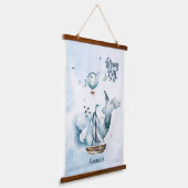 Dream Big Ship im Meer individuell anpassbar Wandteppich Mit Holzrahmen (Gewinkelt)