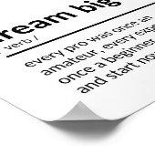 Dream Big Sprichwort Poster (Ecke)