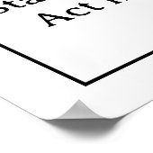 Dream Big Start Small Act Now Minimalist Typograph Poster (Ecke)