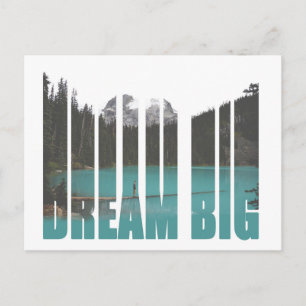 Dream Big Typografie Postkarte