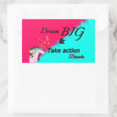 Dream big unicorn Aufkleber 2 Ton (Tasche)