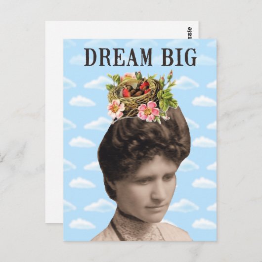 Dream Big Vintag Fotomaterial Postkarte (Vorne/Hinten)