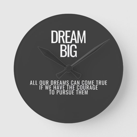 Dream Big Wall Clock Runde Wanduhr (Vorderseite)