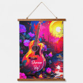 Dream Big Wandteppich Mit Holzrahmen (Vorderseite)