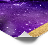 Dream Big Watercolor Galaxy Gold Monogram Name Poster (Ecke)