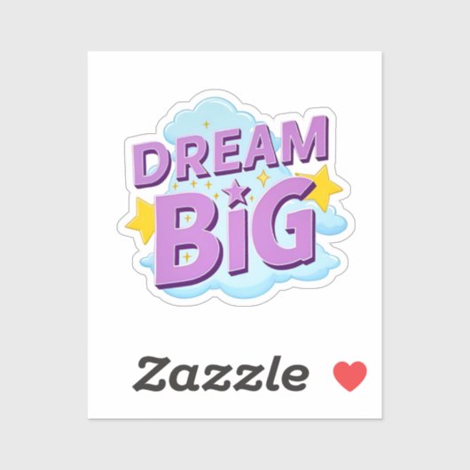 Dream Big - Whimsisches Zitat Aufkleber (Blatt)