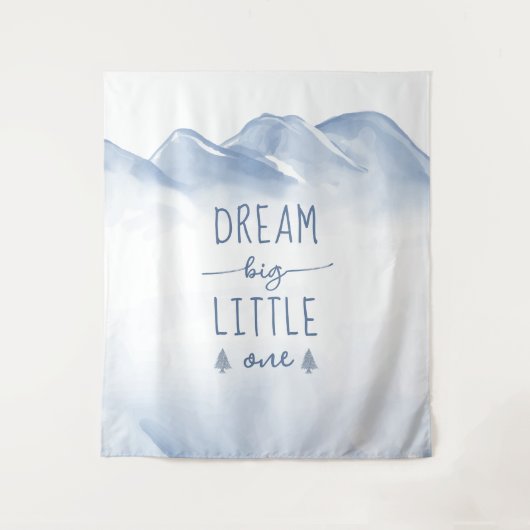 Dream Big Winter Mountain Kinderzimmer Wanddekor Wandteppich (Vorderseite)