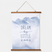 Dream Big Winter Mountain Kinderzimmer Zimmerdekor Wandteppich Mit Holzrahmen (Vorderseite)