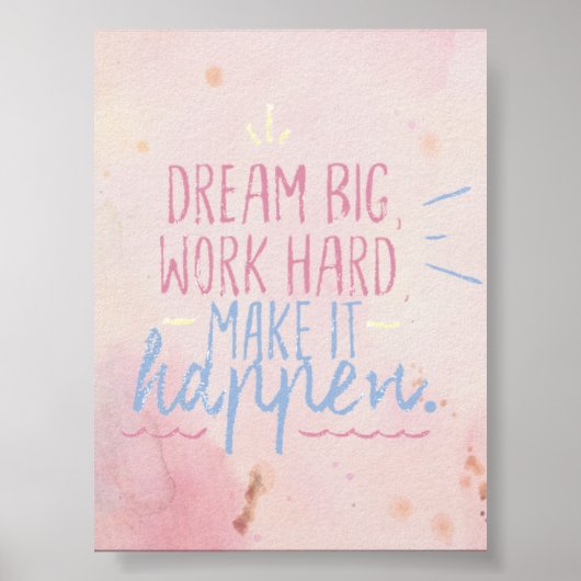 DREAM BIG WORK HARD POSTER (Vorne)