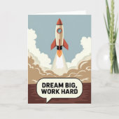 "Dream Big, Work Hard" Success Motivational Card Karte (Vorderseite)