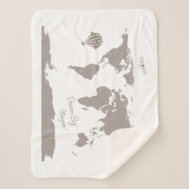 Dream Big World Traveller Personalisierter Babynam Sherpadecke