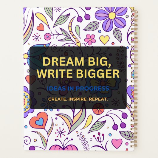 Dream Big, Write Bigger – Inspirational Planer (Rückseite)