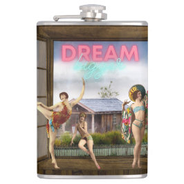 Dream Bigger Altered Art Vintag Dancers Flachmann