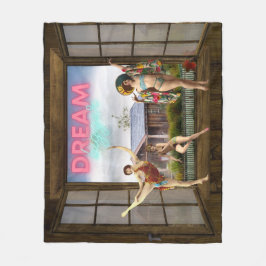 Dream Bigger Altered Art Vintag Dancers Fleecedecke