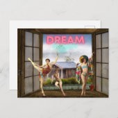 Dream Bigger Altered Art Vintag Dancers Postkarte (Vorne/Hinten)