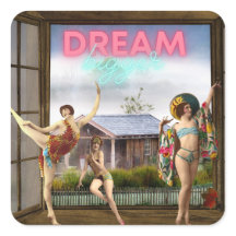Dream Bigger Altered Art Vintag Dancers