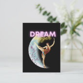 Dream Bigger Vintag Ballet Dancer Postkarte (Stehend Vorderseite)
