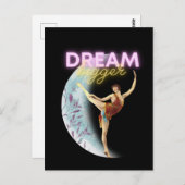 Dream Bigger Vintag Ballet Dancer Postkarte (Vorne/Hinten)