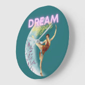 Dream Bigger Vintage Ballet Dancer Große Wanduhr (Winkel)